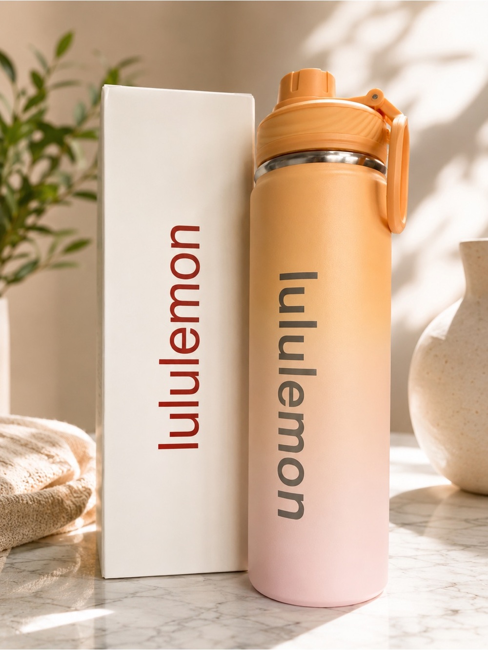Lululemon Ombre Peach Stainless Water Bottle